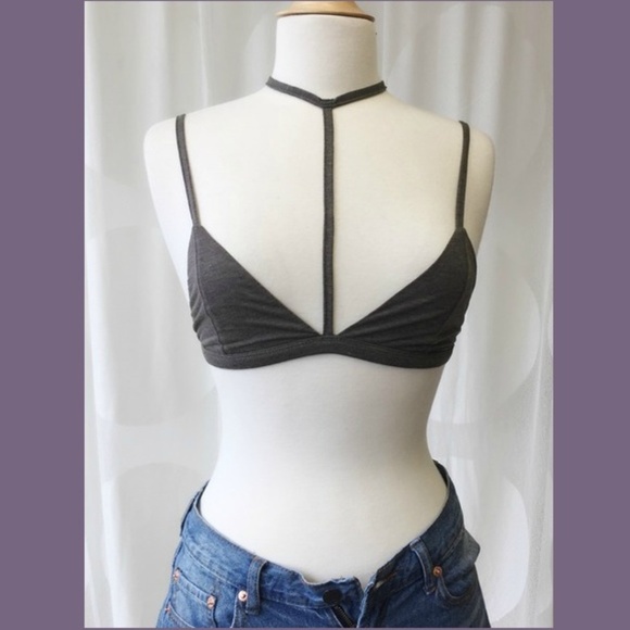 April Spirit Other - April Spirit Olive Green Soft Knit Choker Bralette